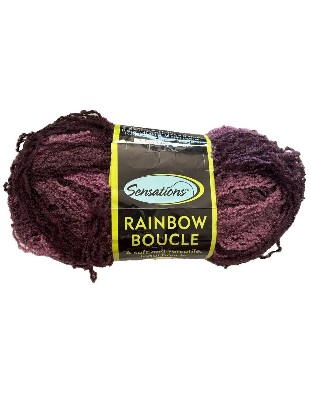 New Sensations Rainbow Boucle Acrylic Blend Yarn Berry Print 1019